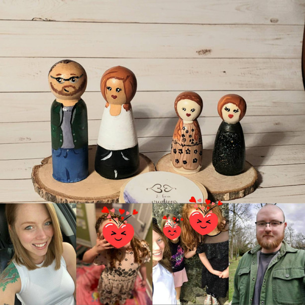 Personalized Wooden Peg  Family dolls:Custom play dolls Custom child dolls Personalized family portrait dolls, Custom Wooden Peg dolls, gift
