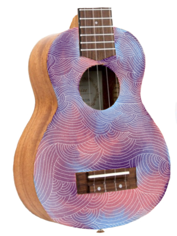 Soprano Galaxy Ukulele, Hand Painted Ukulele, Decorated Ukulele, Galaxy Paint, ukulele instrument, concert, tenor, baritone, guitar