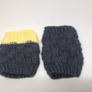 Color block fingerless gloves