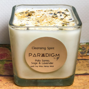 Cleansing Spirit Candle 100 Percent Soy Wax, Hem, Therapeutic Essential Oils, Energy Cleansing