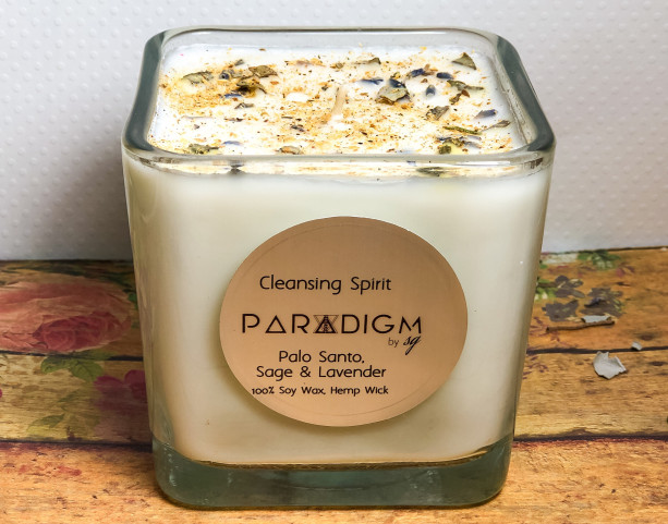Cleansing Spirit Candle 100 Percent Soy Wax, Hem, Therapeutic Essential Oils, Energy Cleansing