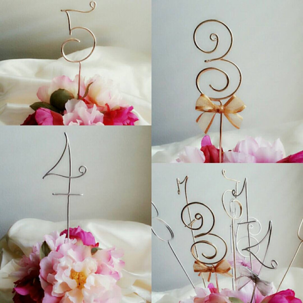 Wedding reception wire table number/ rustic wedding decoration/ wire wedding number / Party table number