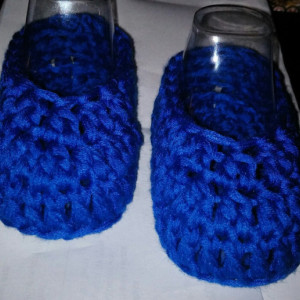 Baby Crocheted Slip-On Shoes  - Unisex- Royal Blue