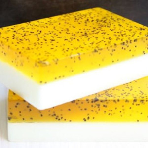 Set of 2 Lemon Poppy Soap Bars, Free Shipping Domestic Only, Three Butter Soap Bar