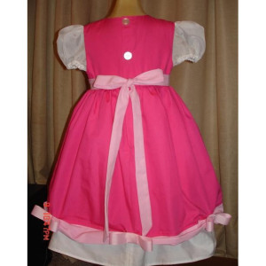 Disney Pink Cinderella Princess Dress(-----)Pink Bows and Sheer Sleeves(-----)Sizes 12M- Girls size 8