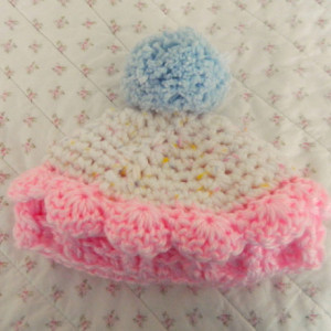 Crocheted Baby Pink Cupcake Hat
