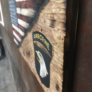 Split American and 101st Airborne Flag