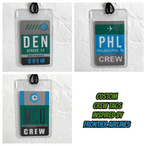 Personalized City Code Bag Tag Inspired by Frontier Airlines Color Palette