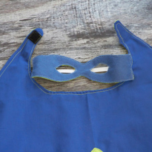 Personalized Shabby Children's Super Hero Cape and Mask~Super Hero Birthday Party~Super Hero Costume