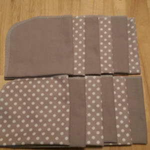 Paperless Paper Towels Gray Polka Dot and Solid Gray Set of 12, Cloth Napkins,  Unpaper Towels,  Reusable Towels, Housewarming Gift