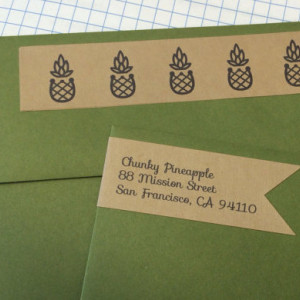 Personalized Pineapple Banner with Wraparound Address Label (Set of 24)