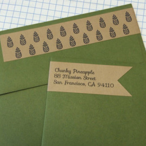 Personalized Pineapple Banner with Wraparound Address Label (Set of 24)