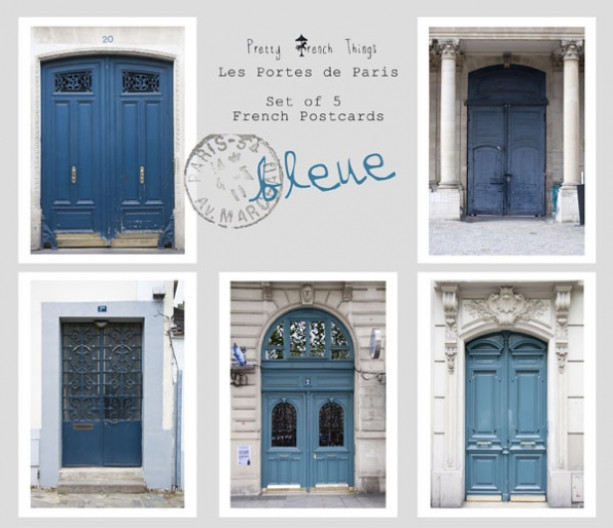 Paris Doors Postcards in Blue