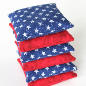Red, White, & Blue Bean Bags (set of 6) Americana Patriotic Educational Toys Sensory Perception Counting Games (Includes US Shipping)