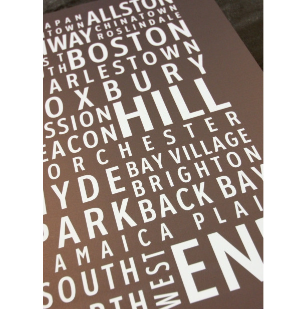 Boston Neighborhoods - Typography Poster Print