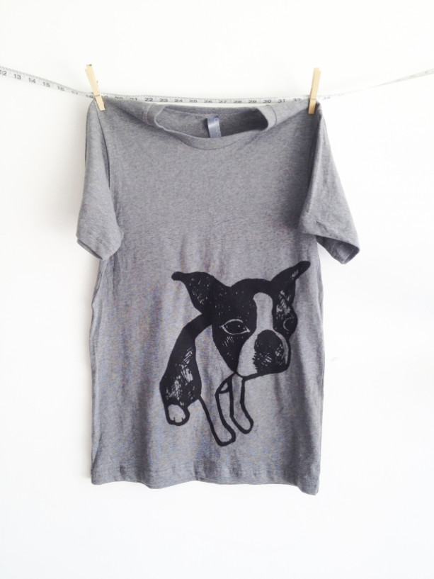 Boston Terrier T-shirt Grey