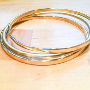 Stackable Bronze Bangles - Bronze Bangle Bracelet - Simple Bracelet - Minimalist Bracelet - Thick Bangles Combo with Square and Round Bronze