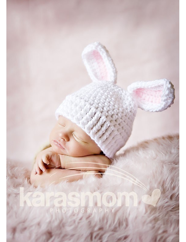 baby girl bunny hat newborn photography prop