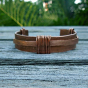 "The Saturn" (hammered) copper cuff bracelet