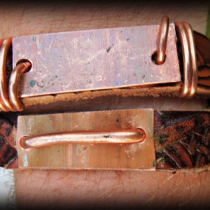 "The Frank" Men's Leather & Copper Wrap Bracelet