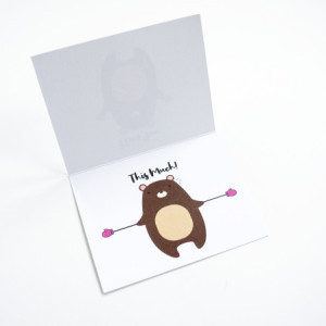 I Love You Beary Much Greeting Card (Cute Bear Inside)