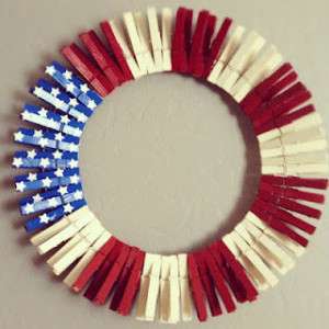 Patriotic Clothespin Wreath