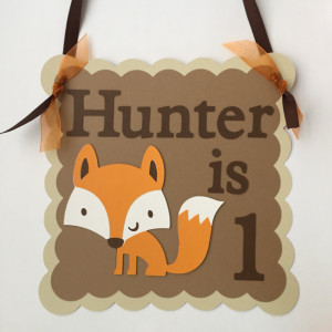 Fox Door Sign, Fox Birthday, Woodland Animal Birthday, Animal Door Sign