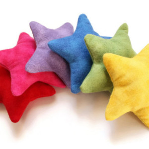 Bright Rainbow Star Shaped Bean Bags (set of 6) Children's Sensory Toy Homeschool Five Point Star-- US Shipping Included