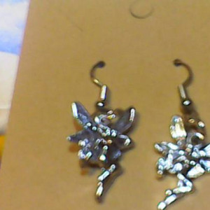 Fairy silver tone earrings, homemade