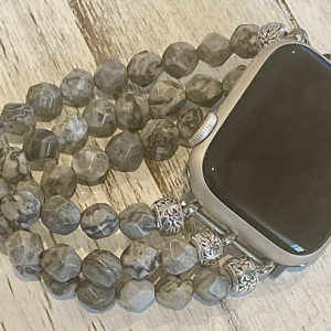 Crazy Lace Gray Agate Apple Watch Band