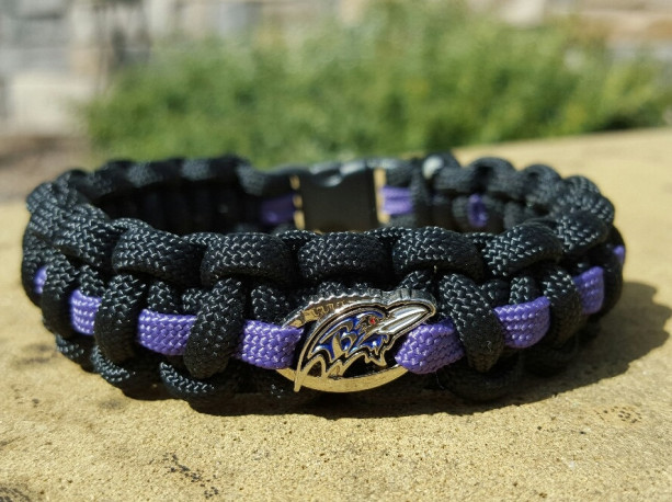 Baltimore Ravens Paracord Bracelet NFL Officially Licensed Charm