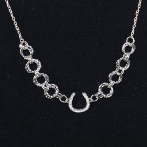Silver Bling Horseshoe Chainmaille Necklace