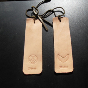 Leather bookmarkers different designs in stock and special orders