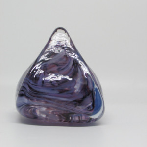 Small Black , White and Purple Pyramid Paperweight