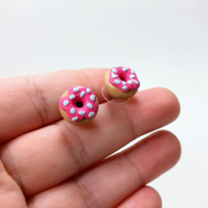 Donut Earrings - Kid Friendly Earrings - Foodie Earrings - Hypoallergenic Posts