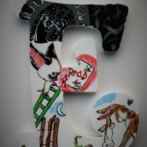 Book Letters -- Hand painted letters depicting a combination of your favorite literary characters in a bright, fun way! Price per letter