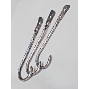 Sterling Silver Shorty Wall Hooks Stone Textured Handmade Set of 3