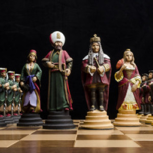 Habsburg vs Ottoman empire Handmade Tin Chess Set - hand painted