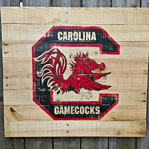 Large Rustic Handmade University of South Carolina Reclaimed Wooden Pallet Sign