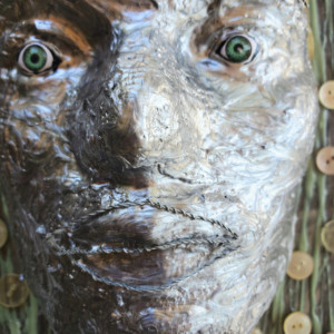 Silver Face Art Painting/Sculpture ORIGINAL 12x12 One of a Kind Anthony Saldivar