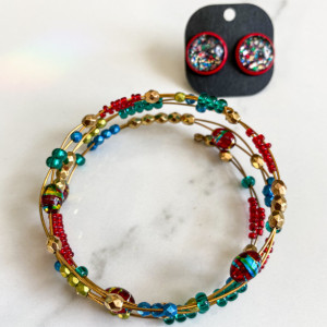Woven Bracelet + Earring Set 