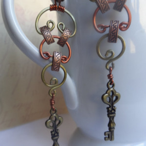 Deconstructed Lock and Key Metaphor Earrings