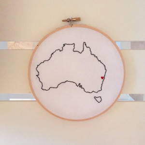 Custom Australia Embroidery Hoop Art