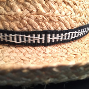 Handwoven Hat Band, 100% Cotton Black and White Item #34-102