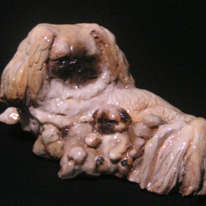 Pekingese Dog Figurine "With Love" Hand-Made All Peke Colors 