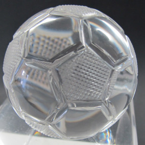 Hand cut glass soccer ball award