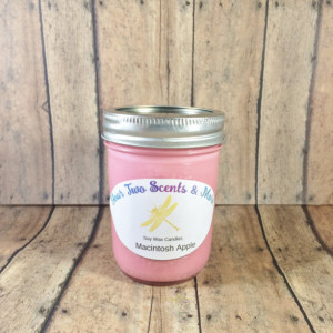 Macintosh Apple Soy Wax Candle, Natural Soy Candle, Vegan Candle, Eco Friendly Candle, Scented Soy Candle, 8 Oz Mason Jar Candle