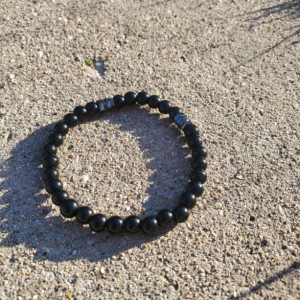Polished Black Onyx Beads Bracelet, Minimalist Onyx Bracelet, Black Onyx 6mm Gemstone Beaded Bracelet, Onyx Bracelet, For Men Women
