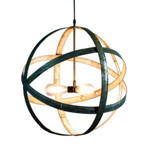 ATOM Collection - Premier - Wine Barrel Ring Chandelier / handmade from retired California wine barrel rings - 100% Recycled!