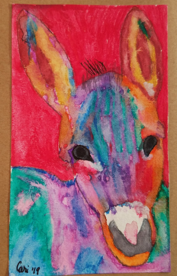 Hand-painted Donkey Blank Notecards, 5-Pack